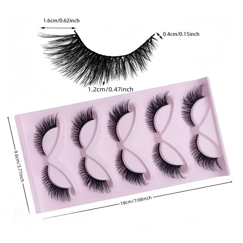 5 Pairs False Lashes Eyelashes Extension