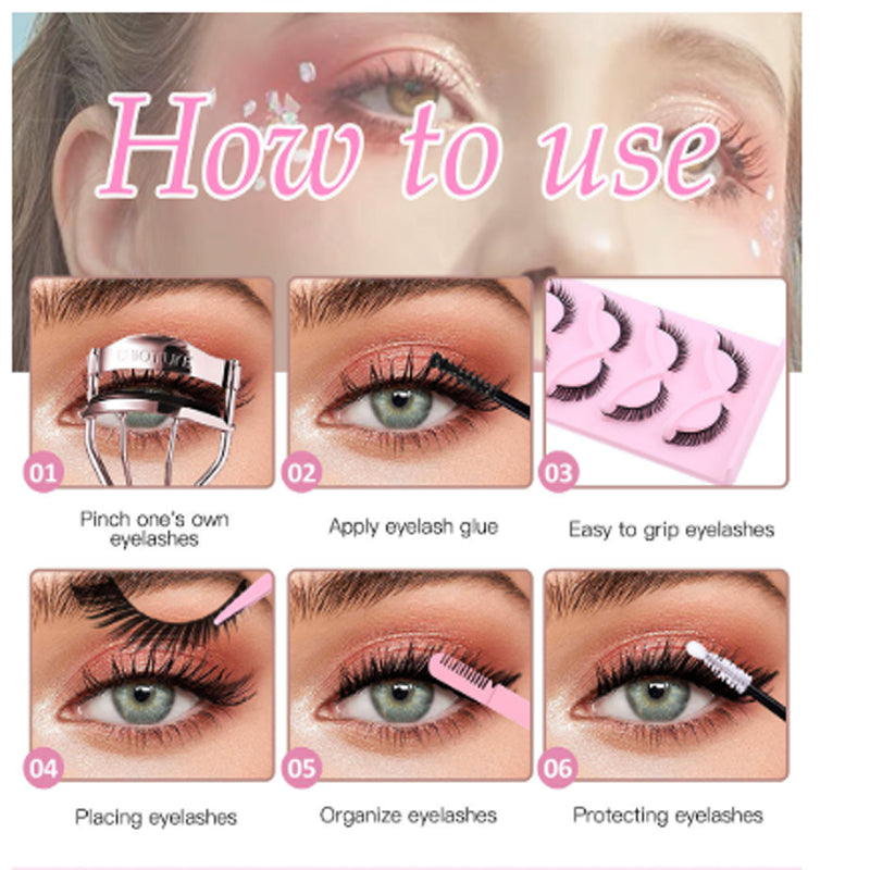 5 Pairs False Lashes Eyelashes Extension